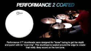 Aquarian Drumheads® TCPF-13 PERFOMANCE II™ Parche Tom 13" Texture Coated™ Blanco video