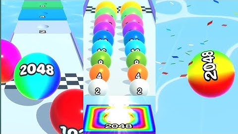 Best Mobile Game // SUPER BALL RUN 2048 // Gameplay walktrough android iOS