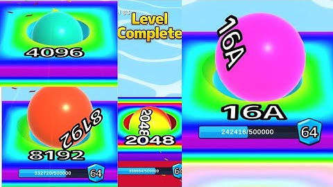 《New 🌈  tiles 4096 , 8192 & 16A》Ball Run 2048 vs REVERSE - multi  🌈  tile only on cutie pie 22