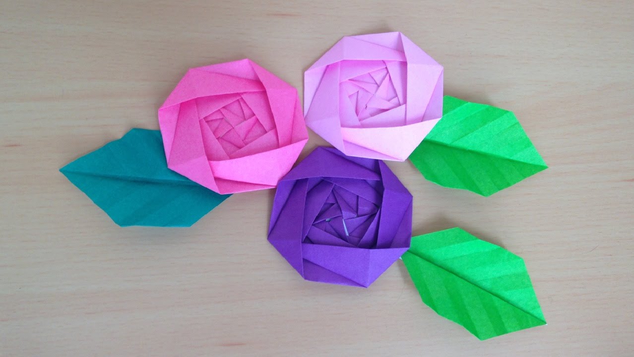 折り紙 ばら Origami Rose Youtube Origami Rose Origami Flowers Tutorial Paper Origami Flowers