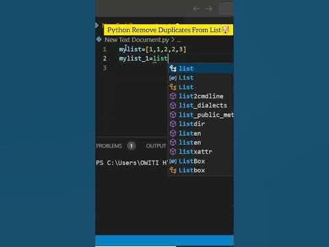 Remove Duplicates From Lists(Python Programming) #pythonprogramming ...