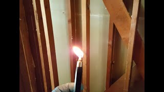 Chasing Air Leaks with Smoke Pencil and Blower Door