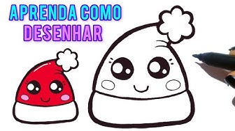 Como desenhar Cartão Feliz Natal fofo ❤ Desenhos Kawaii - Desenho para  Desenhar 