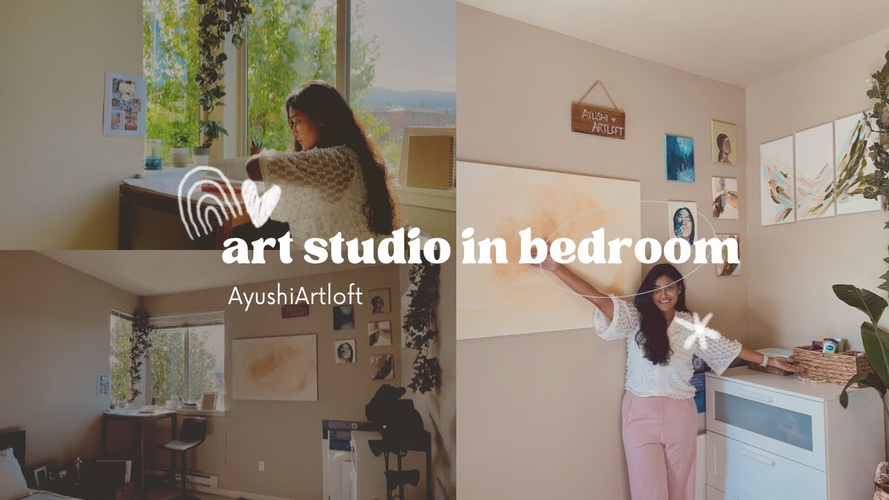 Transforming my bedroom into an Art Studio | Cozy Art Vlog 🍁 - YouTube