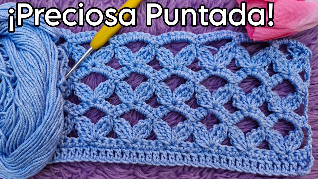 Puntada muy FÁCIL de tejer y queda PRECIOSA a Crochet paso a paso es un calado Hermoso