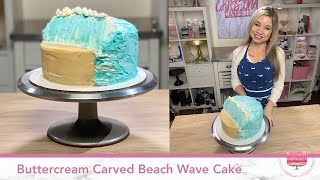 Buttercream Carved Beach Wave Cake by Christina Cakes It 379 views 1 year ago 8 minutes, 40 seconds