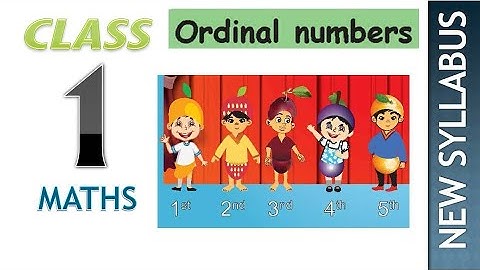 ORDINAL NUMBERS | I STD | MATHS | TERM 1