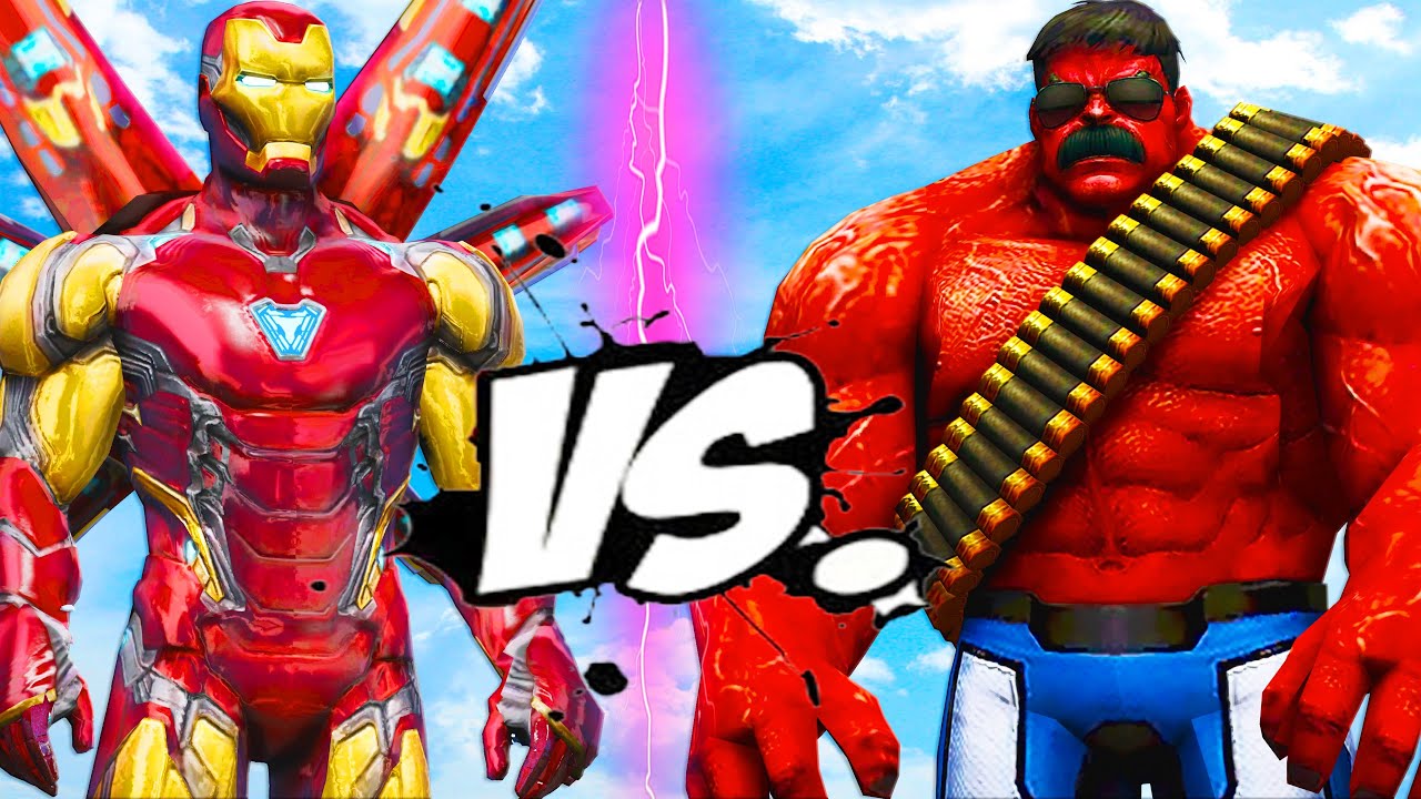 IRON MAN VS RED HULK - EPIC BATTLE - YouTube