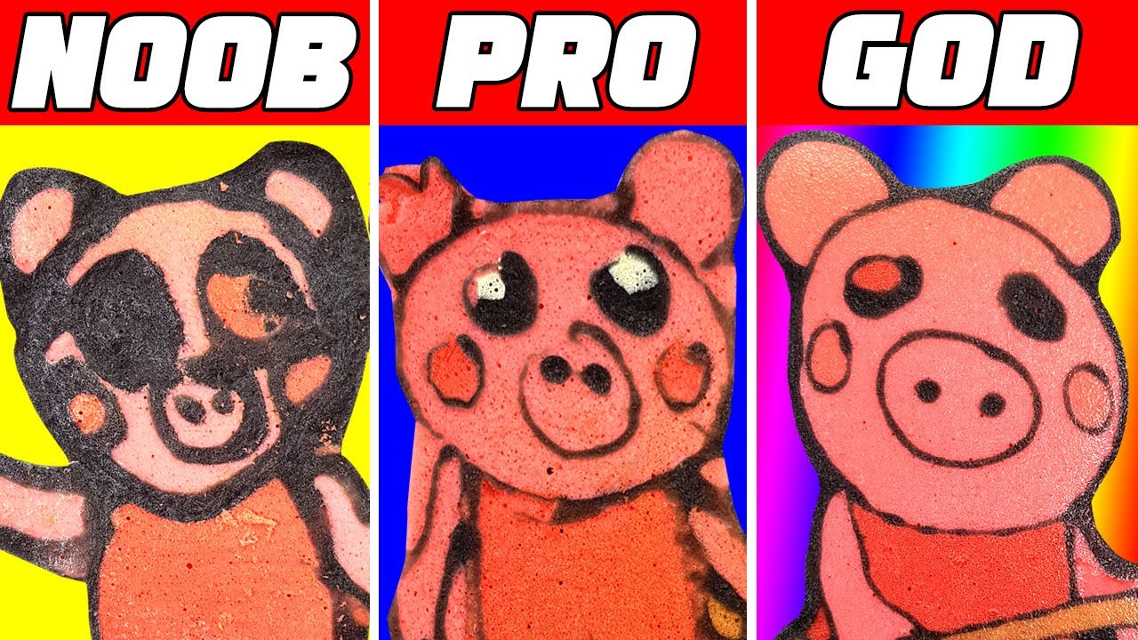 Pancake Noob Vs Pro Vs God Piggy Roblox Youtube - noob vs pro roblox piggy