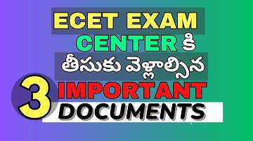 "Important Documents: To carry for ECET Exam | ECET EXAM Tips"