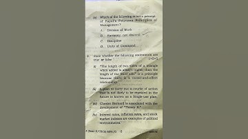 B.com 3rd semester questions paper management principles and applications 2023 GU #bcom #exam