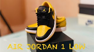 unboxing Air Jordan 1 low Black/Yellow/Ochre-white 9.5us