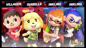 Super Smash Bros Ultimate Amiibo Fights   Request #9000!!! Villager & Isabelle vs Inklings