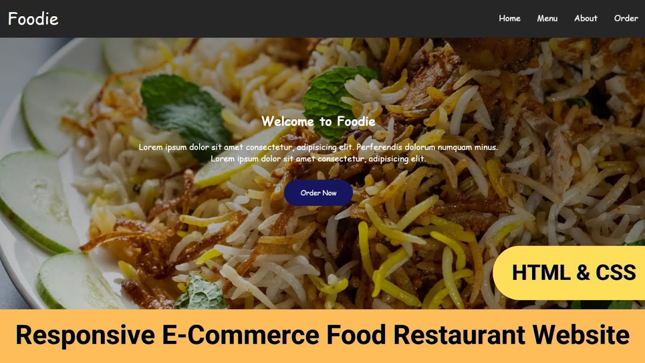 Complete Responsive Food Restaurant Website Design Using HTML & CSS ...