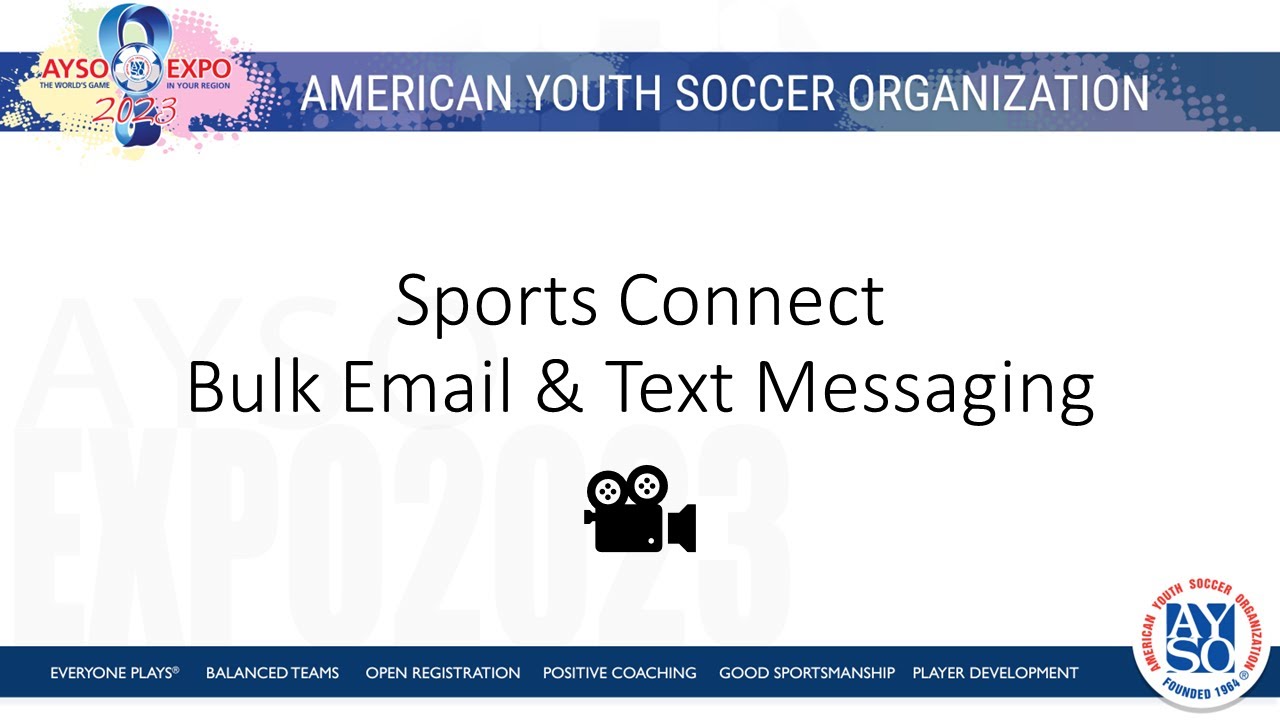 AYSO Bulk Email and Texting with Sports Connect
