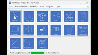 RF calculator installation. 001/15-Mar-2023. screenshot 1