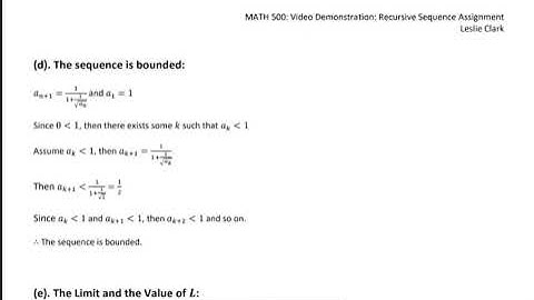 Video Demonstration #2: Recursive Sequence