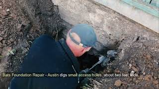 Slab Pier Installation - Bats Foundation Repair - Austin