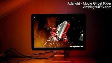 Ambilight4PC - Adalight 25 channel effect during video playback - Ghost rider trailer