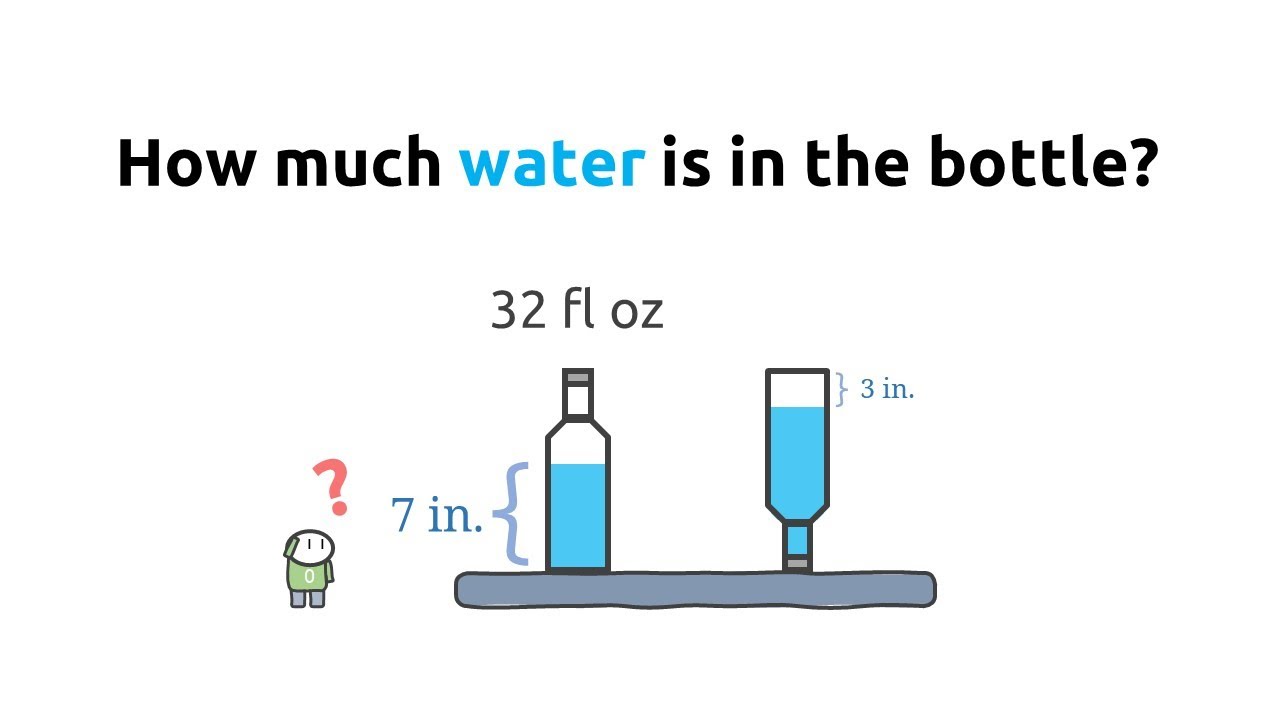 How Much Water Is In The Bottle? | Math Puzzle | Glass Of Numbers
