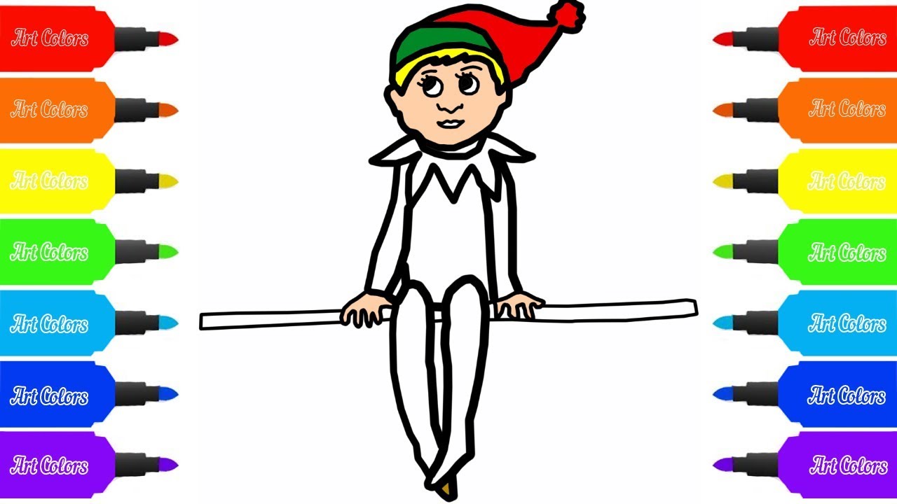 How to Draw Elf on the Shelf | Elf Coloring Pages for Kids - YouTube