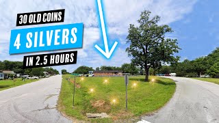 Quick 2.5 Hour Metal Detecting Hunt Produces 30 OLD COINS & 4 SILVERS!!!