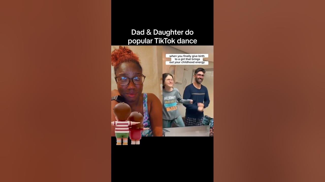 Father & daughter dance to popular TikTok dance.