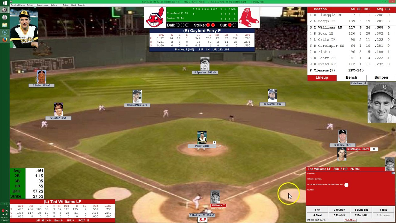 Action! PC Baseball Franchises Sim Red Sox Cleveland YouTube