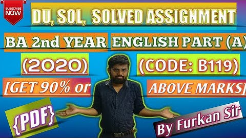 DU, SOL SECOND YEAR ASSIGNMENT ENGLISH A (B119)