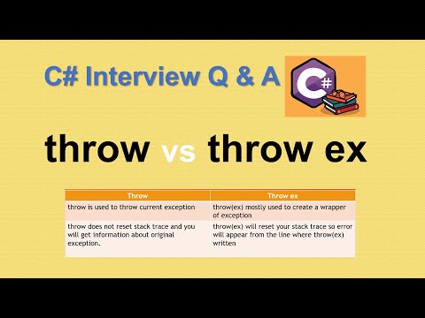 Difference Between throw and throw ex in C# | throw vs throw ex in C#