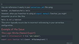 Resolving the Issue of export default Functions in AWS Lambda