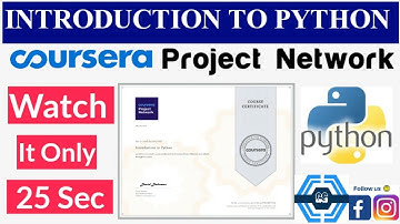 Introduction to Python by Coursera Project Network | Week 1 Quiz Answers Solved |