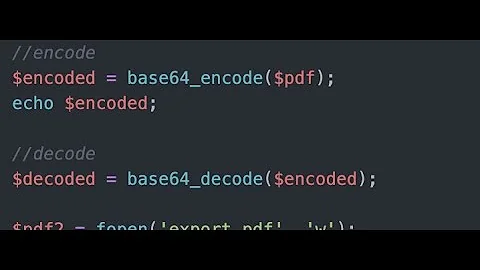 PHP: convert pdf to base 64 and base64 back to pdf