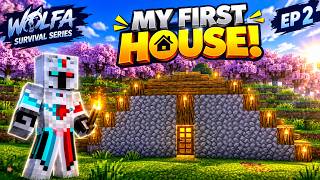 I Built My FIRST HOUSE in Minecraft Survival! 🏠🔥 | Wolfa Series Ep 2