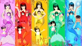 Ibu Hamil Api Vs Hamil Es! Semua Ibu Hamil Melahirkan Bayi Mermaid!Yuta Mio Sakura School Simulator!