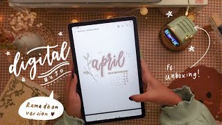 april digital bujo w samsung tab s6 lite ft. unboxing the cutest bluetooth speaker! (free template)