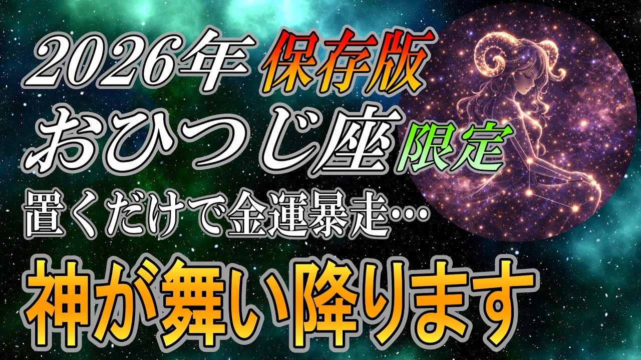 【おひつじ座♈】99%が知らない。置くだけで金運が暴走する2026年【年間保存版｜12星座占い】