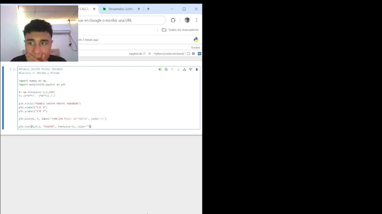 Maximo y Minimo de una funcion, anaconda python - YouTube