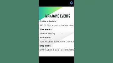 MySQL EVENTS Summary | MySQL EVENTS #mysqlbytalatwaheed #event #mysql #viral #summary #coding