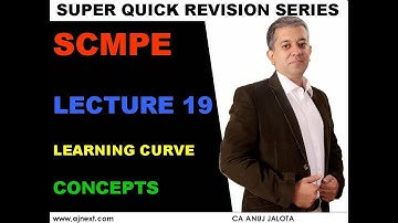 CA Final  || SCMPE ||  Super Quick Revision # 19  || Chapter 08 || Learning Curve || Concepts