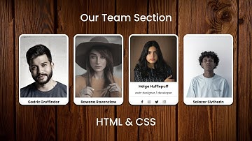 CSS Responsive Team Section Card With Hover Effects.