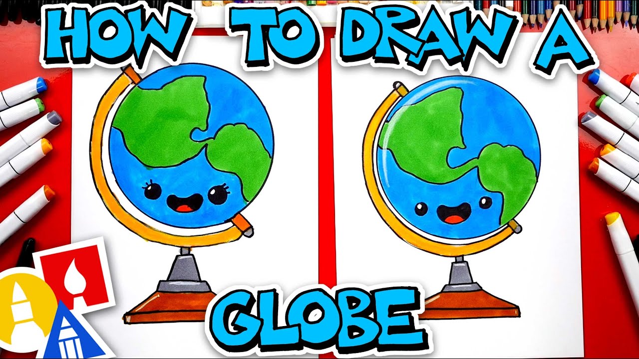 Earth globe design  Globe drawing, Earth globe, Cartoon globe