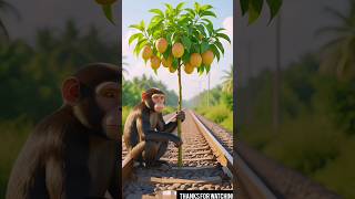 Grandmother, Monkey and the Mango Tree 🌲 | A Heart-Touching Story 😢 #ai #monkeystory #grandmother