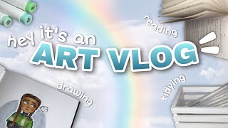 ART VLOG | drawing & doing daily activities | aesthetic