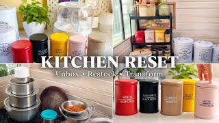Aesthetic Kitchen Reset 🌿 Unboxing & Organising Food Essentials ꫂ᭪݁ Cozy Small Kitchen Makeover