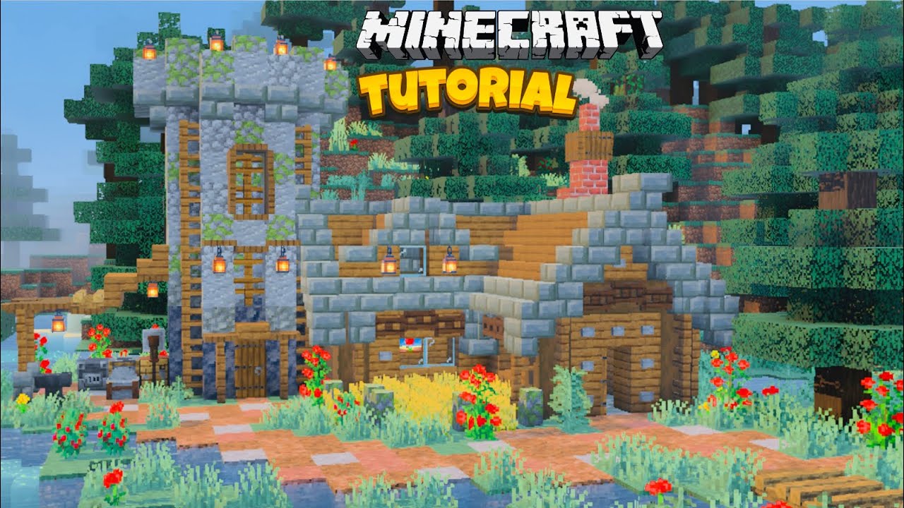 How To Build A Castle House In Minecraft! [Minecraft Tutorial] - YouTube