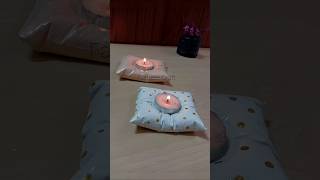 DIY Cushion Candle Holder🕯️| Easy POP Craft for Home Decor #Shorts