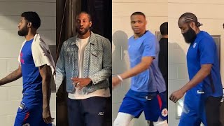 Kawhi Leonard, Russell Westbrook, Paul George And James Harden Immediately After Clippers Lose Jazz