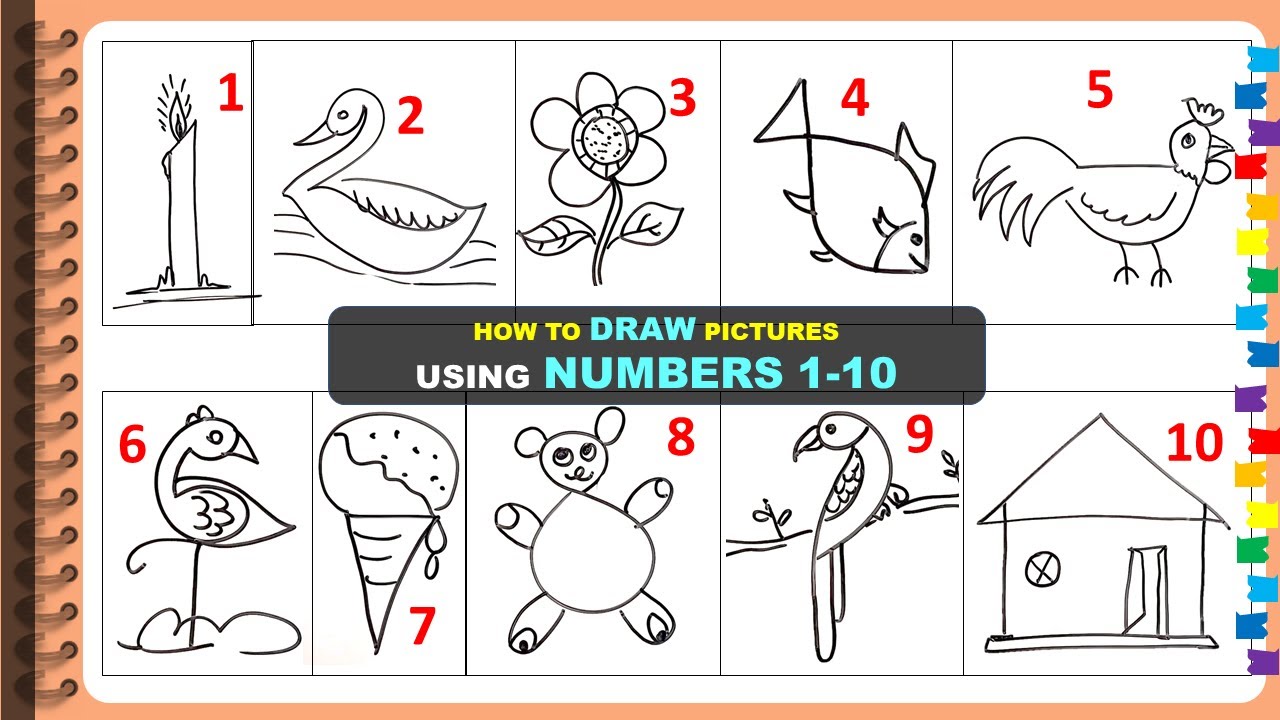 Numbers 1-10 Practice - Line Art - Free Transparent PNG Clipart Images  Download