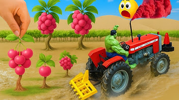 DIY Mini Tractor Can Plough Real Indian cherry Farming In Mud Science Project  @HeavyCreator1 